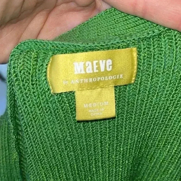 Maeve by Anthropologie “Everyday Maryanne” Bright Green Sweater Tank Top  SIZE M - Picture 8 of 10